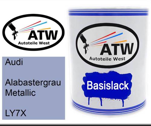 Audi, Alabastergrau Metallic, LY7X: 1L Lackdose, von ATW Autoteile West.